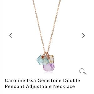 MONICA VINADER Double gemstone pendant necklace